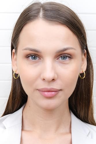 Hoops & Loops 925 Sterling Silver Hoop Earrings for Women, 14K Gold, Rose Gold Plated, Black Twisted Click-Top Round Hoop Earrings for Women, Hypoallergenic, Lightweight, High Polished Twist Design Hoops 15/20/25/30/35/40/50/60mm4