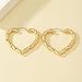 Gold Bamboo Earrings for Women 90s 80s Heart Hoop Earrings Y2k Hip Hop Party Custom Accessories Fashion Jewelry Gifts (Gold Heart Earrings)