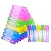 eBoot 50 Pieces Lip Balm Empty Container Clear Tubes with Twist Bottom and Top Cap, 3/16 Oz (5.5 ml) (Multicolor)