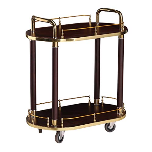 HUIBBGO Carrito de Bar metálico con Ruedas, Ideal para Servir, con 4 Ruedas, hoteles, Bares, oficinas, Salas de Estar y cocinas. Carrito de Almacenamiento Duradero y Elegante