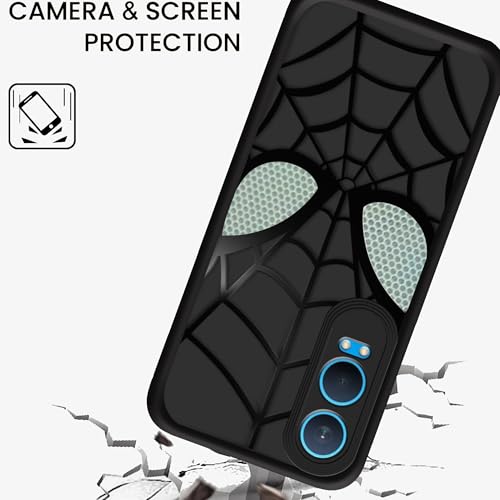 Image of Stylish Spider Back Case Cover Compatible for OnePlus Nord CE 4 Lite 5G | Spidey Face Mask Case | Soft Silicone | Camera & Full Body Protection | Shock Proof | (Black)