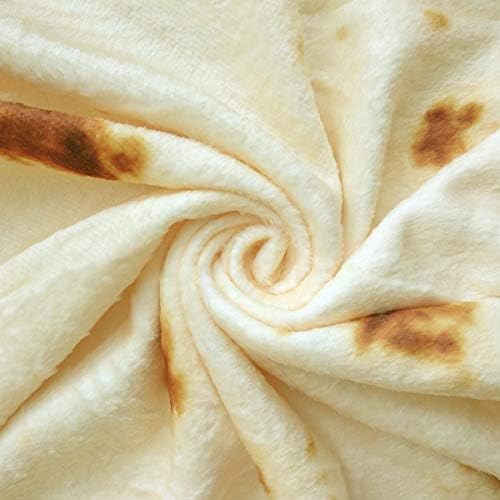 Vailge Burrito Blanket Adult Baby Tortilla Blanket, Sofa Blanket Fleece Soft and Comfortable Tortilla Throws Blanket for Beds Settees, Burritos Novelty Wrap Giant Round Blanket (Yellow, 71inch)