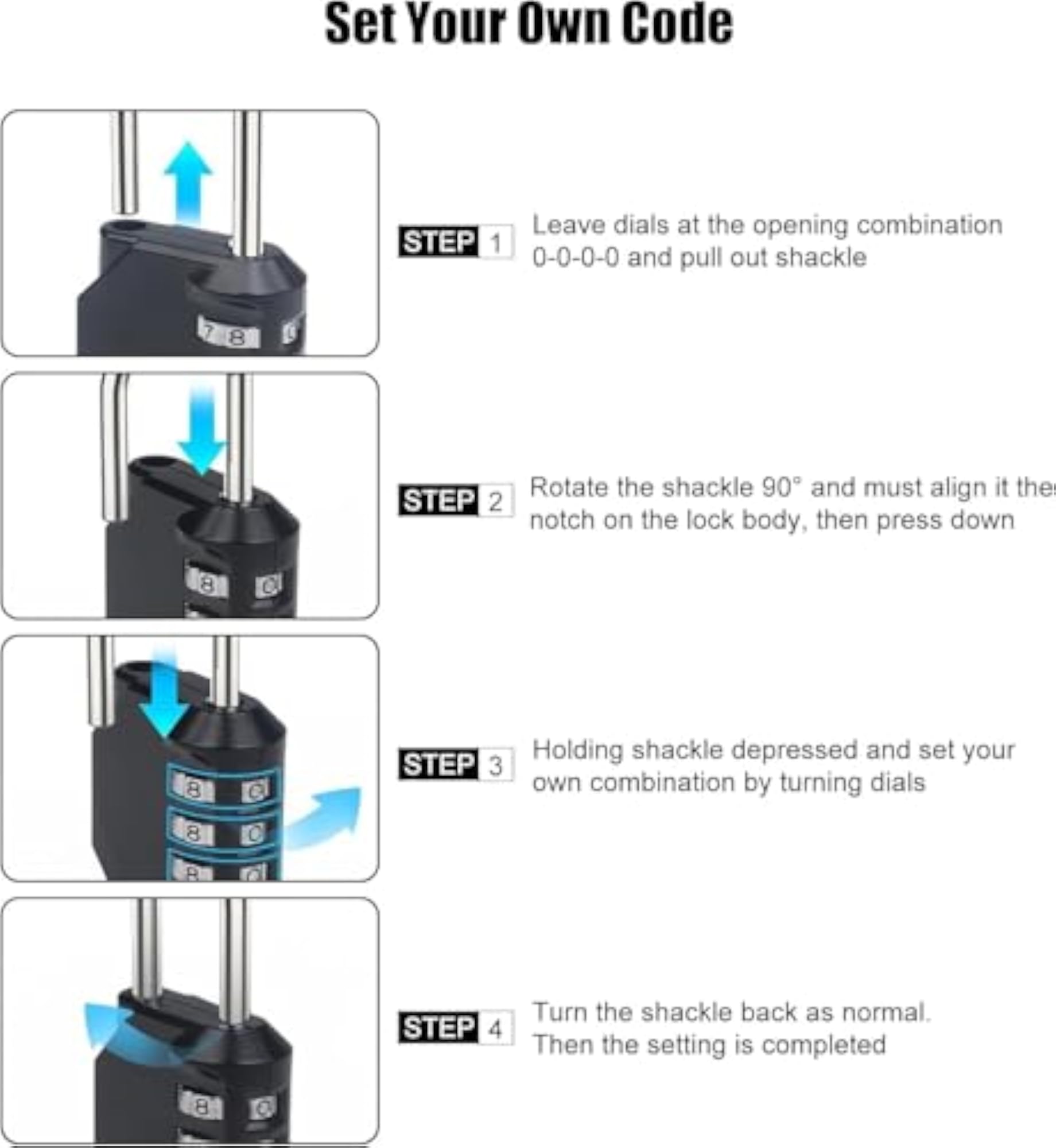 4 Digit Combination Lock for Luggage & Suitcase Security
