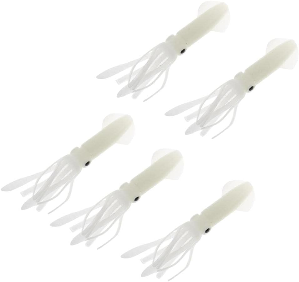 5pcs Luminous Soft Baits Squid Octopus Skirts Fishing Lure White Luminous | Sporting Goods | Fishing | Baits, Lures & Flies | Saltwater Lures