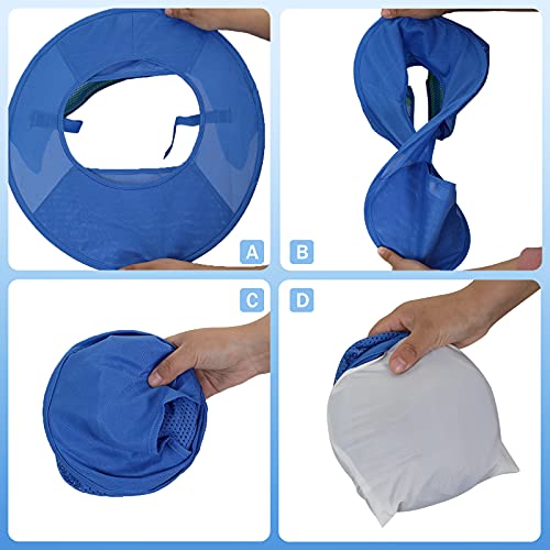 Lizmof Hard Hat Sun Shade, High Visibility Sun Visor Neck Shade With Reflective Strip, Hard Hat Accessories, Full Brim, Man& Woman (Hard Hat Not Included), Blue, 2 Pack #TOP3