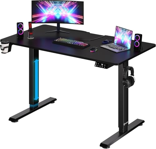 CASARIA Escritorio Ajustable en Altura Función Memoria Temporizador Mesa Gaming Ergonómica Oficina Hogar