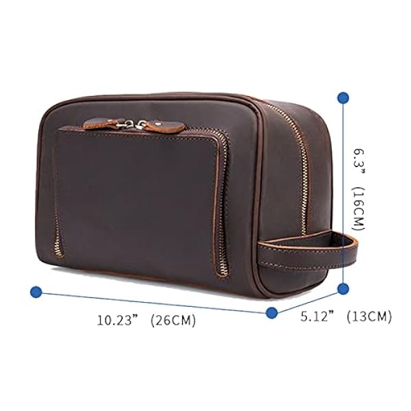 Beauty Case da Viaggio per Donna Uomo, Borsa da viaggio portatile da viaggio for uomo Borsa da toilette for articoli da toeletta in pelle Crazy Horse Borsa da barba Porta cosmetici Custodia for trucco