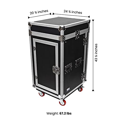Seismic Audio Speakers 12 Space Rack Case With Slant Mixer Top And Casters, Pa/Dj Pro Audio Road Case #TOP1