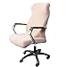 Bürostuhl-Bezug, weicher Jacquard-Elastan, Computer-/Bürostuhl-Bezug, rutschfest, abnehmbar, hohe Rückenlehne, modern, waschbar, rotierender Stuhlbezug, rosa-groß