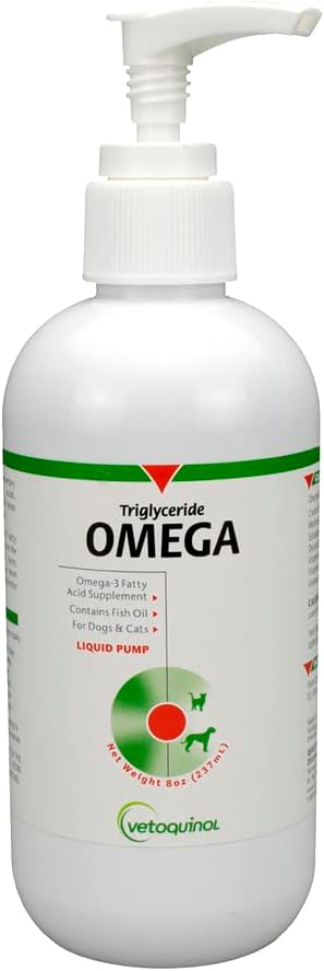 Vetoquinol Triglyceride Omega Liquid Dog & Cat Supplement, 8oz: All Weights