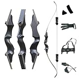 Black Hunter Takedown Recurve Bow 60" Wooden Bow Archery Set, Third Generation Black Longbow Ergonom