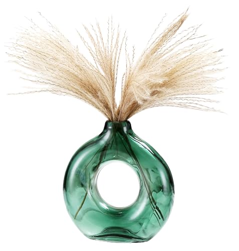 Green Glass Vases Modern Donut Vase