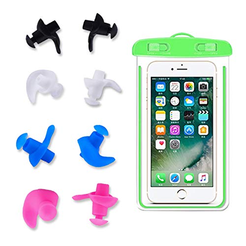 Swimming earplugs, 4 Pairs of Waterproof Reusable earplugs, Adult and Child Swimming earplugs, Swimming Bathing Surfing and Other Water Sports