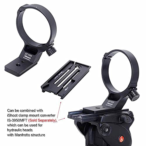 iShoot Lens Collar Tripod Mount Ring Compatible with Fuji GF 100-200mm f/5.6 R LM OIS WR & Fujifilm GF 250mm f/4 R LM OIS WR, Lens Support Bottom is Arca-Swiss Fit Quick Release Plate Dovetail Groove - Image 7