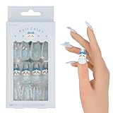 shobido 粧美堂 ちいかわ ネイルチップ 24枚 chiikawa 接着シール ウッドスティック ネイルファイル付 (ハチワレ)