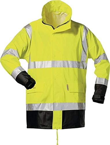 Feldtmann Warnschutz PU Regenjacke Manfred EN ISO 20471/3, EN 343/3 Gr. XL gelb/schwarz