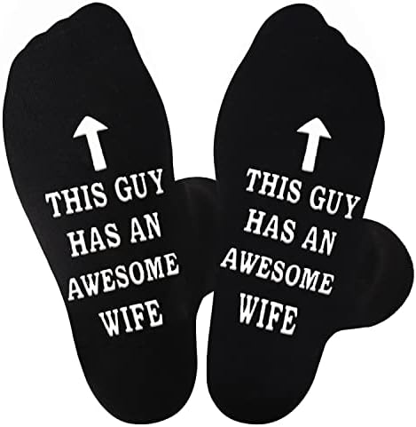 Jeasona Funny Gifts Men Black Cotton Non-slip Socks Size 9-11