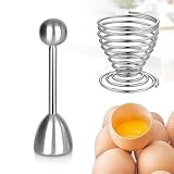Oruiiju Abridor Separador de cáscara de Huevo de Acero Inoxidable,Cortador de Ccáscara, para Hervidos, Duro, Crudo o Blando