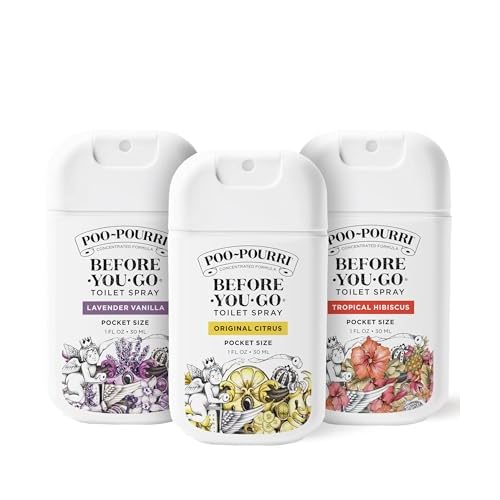 Poo-Pourri Before-You-Go Pocket Toilet Spray, Spring Variety 1 Fl Oz 3 Pack…