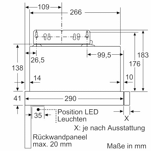 NEFF D46BR22X2, N 30, Flachschirmhaube, 60 cm, Made in Germany, LED-Licht, Integriertes On und Off, sehr leise, leistungsstark, Silbermetallic