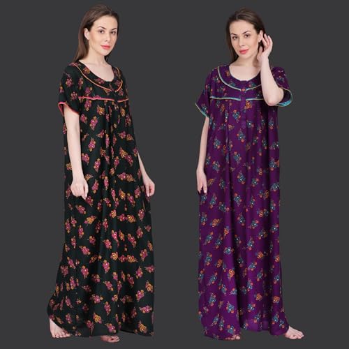 Image of Women's Alpine Floral Print Maxi Night Gown