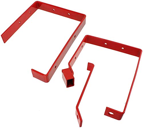 Spares2go Universal Lockable Wall Ladder Storage Rack Brackets (Red)