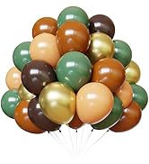 Sage Green and Brown Balloons, 67 Pcs 12 Inch Jungle Safari Party Balloons, Dark Brown Coffee Nud...