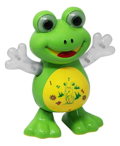 Image of LED Flashing Light and Music Toys for Kids 1+ to 5+ Year | Babies Real Actions Best Birthday Christmas Gift Indoor Fun Activities (Frog)
