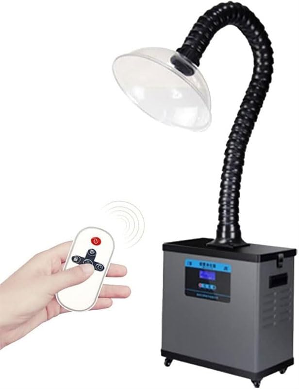 Solder Fume Extractor with Remote Control, ABS and Bamboo Air Duct, Smoke Purifier for Soldering Iron, Ideal for Small Workbenches