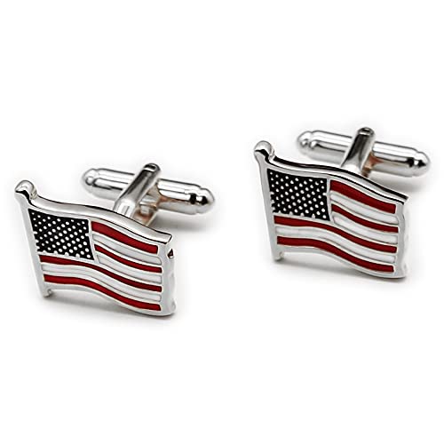 Men's American Flag Tie Clip And Cufflinks Suitable Business Wedding And Aviator Gifts Tie Bar #TOP1