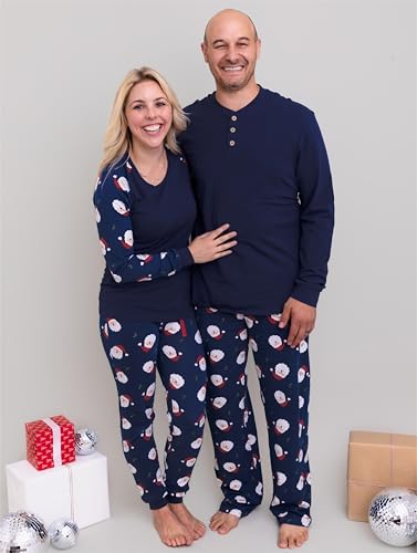 Holiday Family Matching Pajamas sets Organic Cotton Christmas/Halloween Family PJs for Adults, Kids, Baby And Pets(Men, Santa Claus,Small)4