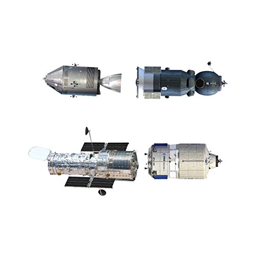 Space Capsules and the Hubble Telescope Wall Decals - Sizes shown in second example image.