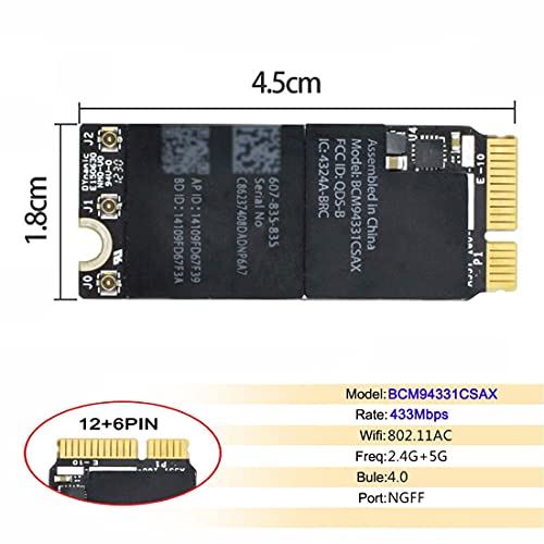 Module carte WiFi BCM4331 résout pannes réseau Mac 2012 2013 A1398