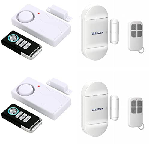 HENDUN Bundles of Window Door Alarm with Remote 2 Styles in Total of 4