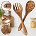 MYRAINBOW Salad Tongs, Wooden Spoons, Salad Tongs for Serving, 10-inch Serving Utensils Set Salad Servers Set Kitchen Cooking Utensil (Natural Wood)