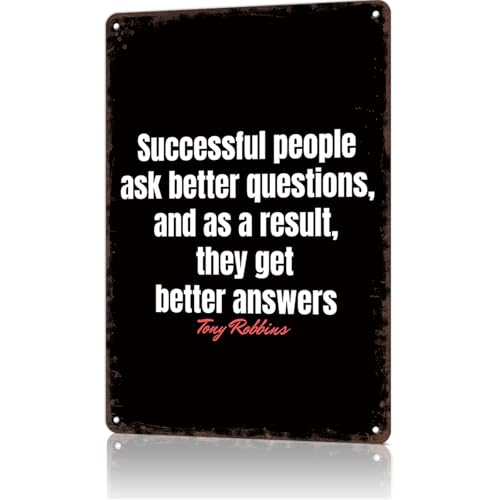 Vintage Metal Sign Plaque Quotes Tony Robbins Poster Funny Tin