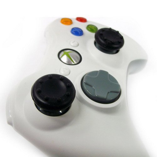 3CLeader® Thumb Grip Analog grips Stick Caps for Sony PS4 PS3 Xbox360 controller cap cover - 2 Pairs Silicone Black