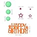 Cabilock 40pcs Neon Glow Cake Topper Set Flexible Birthday Decorations with Star and Ball Designs for All Ages Celebrations Easy Cleanup for Photos