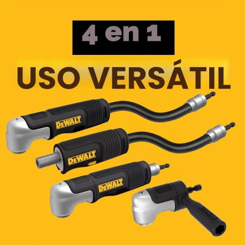 Miniatura 4 de Dewalt Adaptador De Taladro En Ángulo Recto, Flextorq, Sistema 4 En 1, Compacto, Eje Flexible Recto, 12 Pulgadas Dwamrasetft