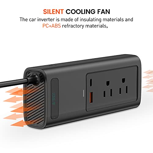 Baseus Power Inverter Car Inverter 150W DC 12V/110V Car Outlet Adapter car USB C LCD Screen with Switch and Current Outlet Adapter Power Inverters Accessories for Car
