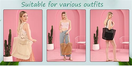 BeachNylon Mesh Tote Bag, Casual Tote Bag Hobo Women Foldable Shoulder Bag For Beach Picnic Vacation3