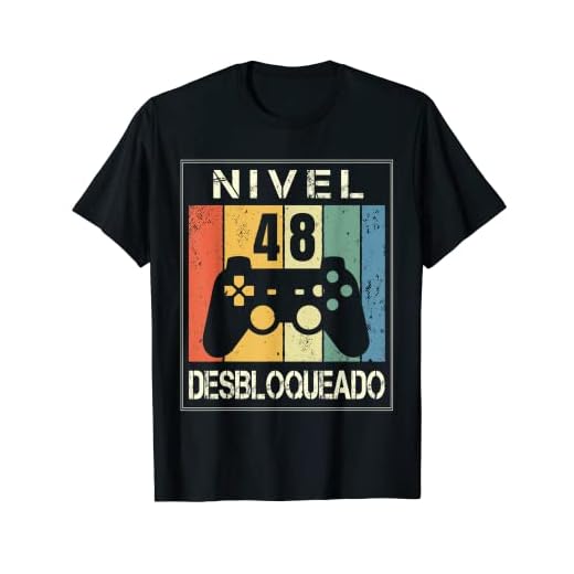 Nivel 48 Desbloqueado Gamer 48 Años 1974 Divertido Hombre Camiseta