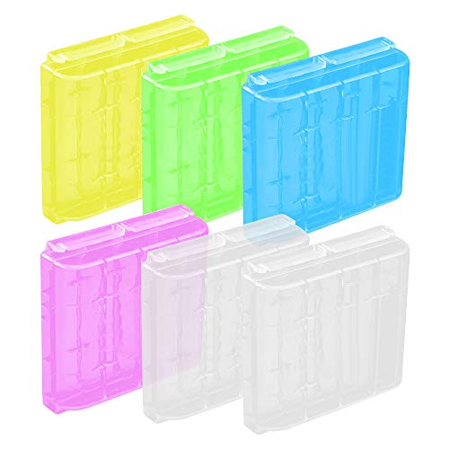 YQBoîte à Piles en Plastique,Boîte de Rangement pour Piles Rechargeables boitier Batterie accu Case Box étuis 4X AAA/AA (6pcs)