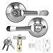 Door Handle Lock Zinc Alloy 3 Lever Home Lock Tools Kit Entrance Latchbolt Door Knob for Right Left Side Bedroom Hotel Bathroom