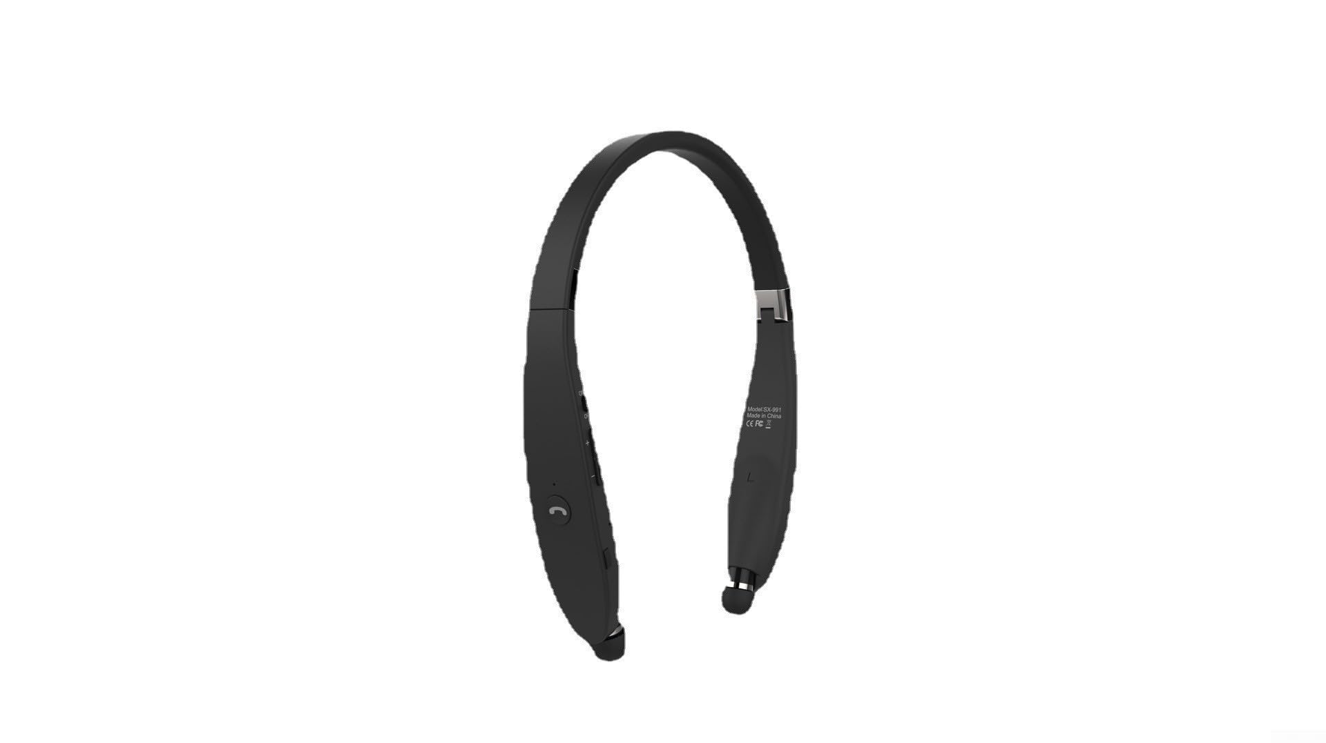Auricolari wireless SX-991 Cuffie pieghevoli da appendere al collo con bracci estensibili per allenamento, viaggi, pendolari, colore bianco, 14 cm (bianco)