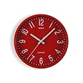 VERSA Raven Orologio da Parete Silenzioso e Decorativo, per Cucina, Soggiorno o Sala da Pranzo - Facile da Leggere, Misure (H x L x L) 20 x 4,3 x 20 cm, Polipropilene, Rosso
