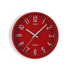 VERSA Raven Orologio da Parete Silenzioso e Decorativo, per Cucina, Soggiorno o Sala da Pranzo - Facile da Leggere, Misure (H x L x L) 20 x 4,3 x 20 cm, Polipropilene, Rosso