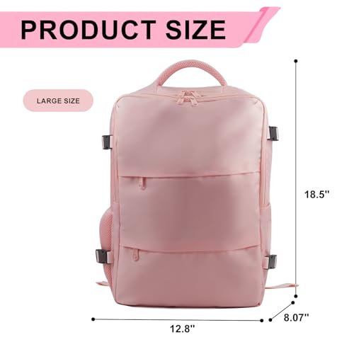 Travel Backpack,Laptop Backpack Fits 15.6 Inch Computer,Airline Approved Underseat Carry On Backpack for Men & Women,Business Work & College Daypack (Pink, Large) - Image 5