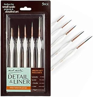 MONT MARTE Small Paint Brushes  5 fine Paint Brushes  Ideal Detail Paint Brushes for Acrylic Paint, Watercolour, Oil Paint
