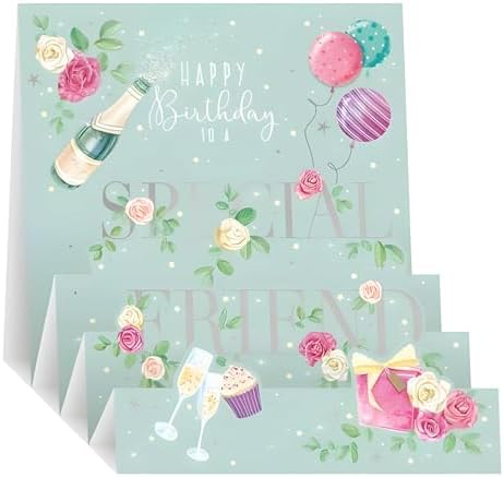 3D Pop Up Birthday Card - Girlfriend Birthday Card - Very Special Friend - 1920s Art Deco Design - Special Finishes - Made In The UK - Eco Friendly - View #2